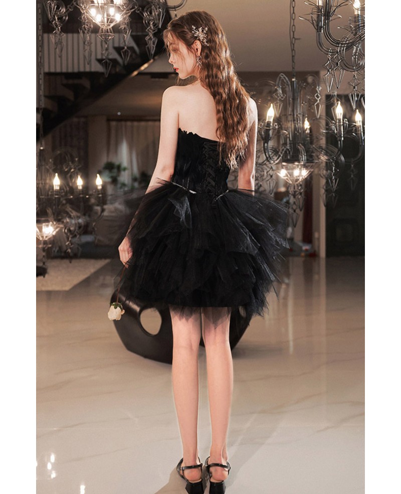 Cute A Line Short Dress Black Dress on Luulla