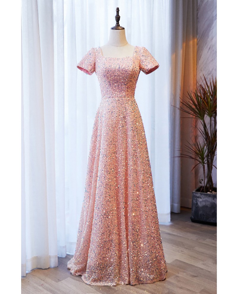 Luxury Gold Glitter Ball Gown Long Formal Dress - Promfy