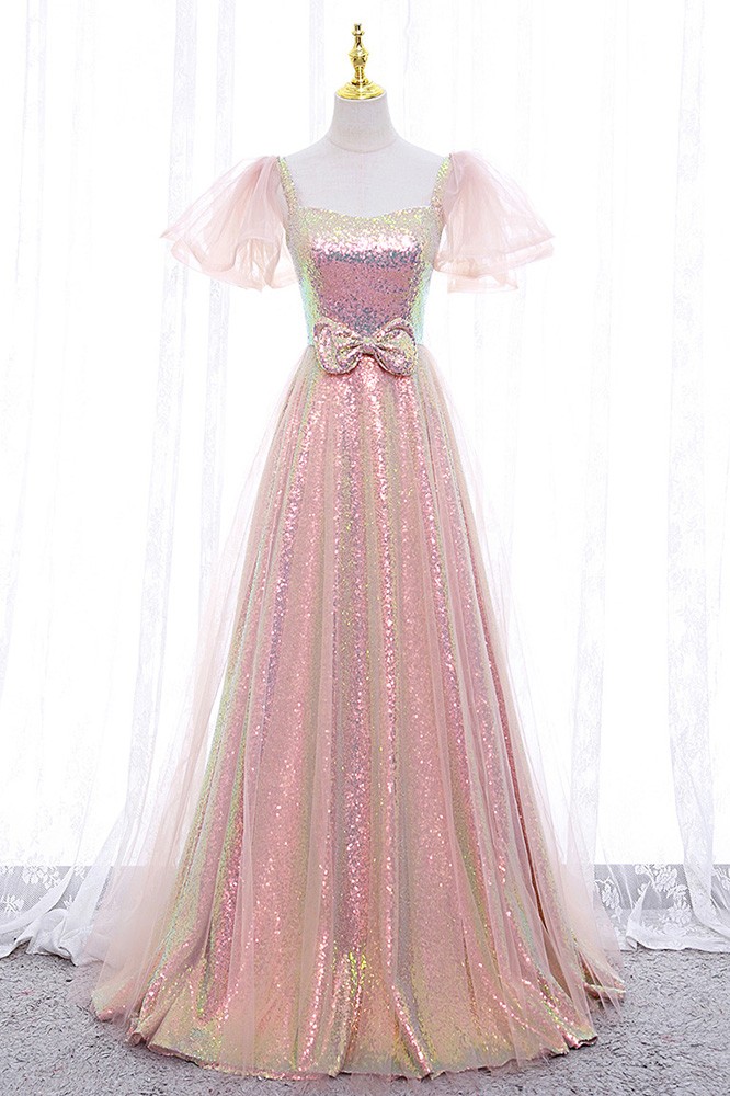 Sparkly Sequined Two Piece Prom Dresses Long Party Gowns,DS4228