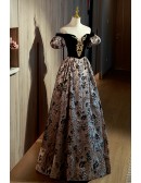 Unique Exotic Pattern Off Shouler Long Prom Dress For Formal