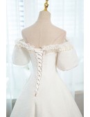 Elegant White Tea Length Party Dress With Sleeves
