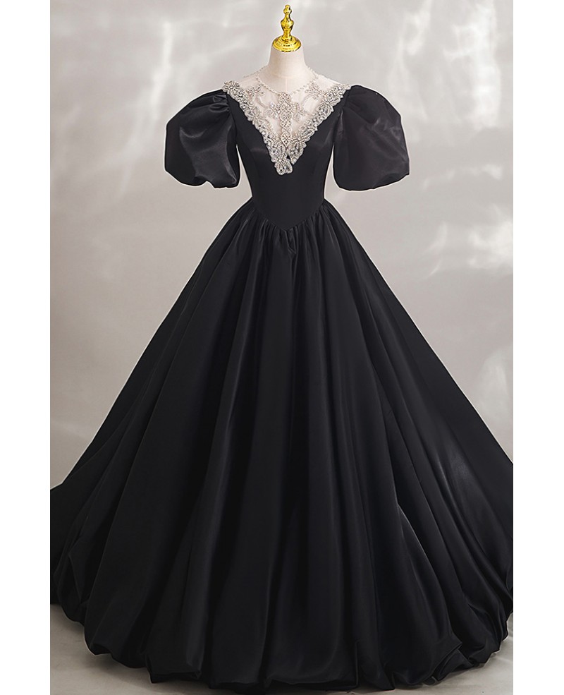 Black Formal Ballgown Unique Prom Dress With Jeweled Neckline #MX17002 ...