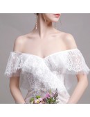Sexy Off Shoulder Lace Mermaid Wedding Dress with Open Back