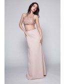 Sexy Pink Sequined Long Dance Party Dress