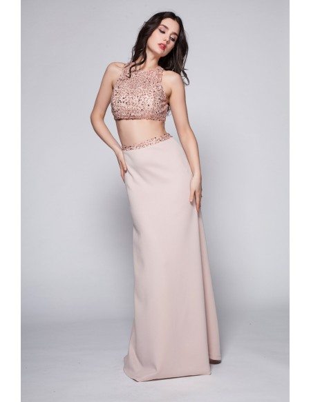Sexy Pink Sequined Long Dance Party Dress