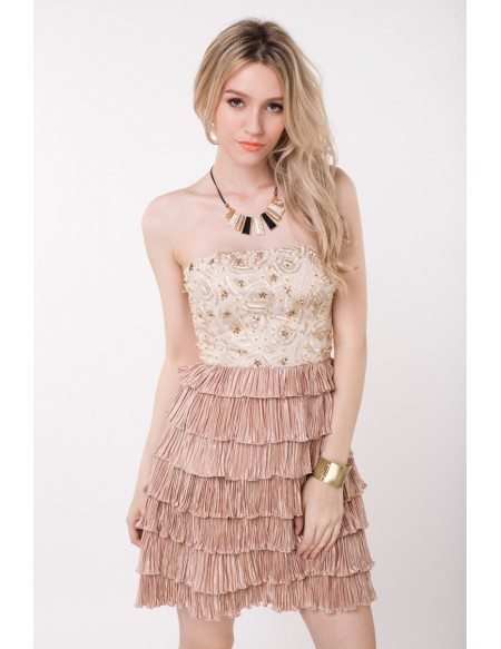 Cute Strapless Short Homecoming Dress With Beading Ruffle #DK173 $80.3 - GemGrace.com Cute Strapless Short Homecoming Dress With Beading Ruffle #DK173 $80.3 - GemGrace.com