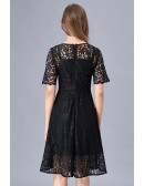 L-5XL Gorgeous Little Black Lace Aline Dress Plus Sizes