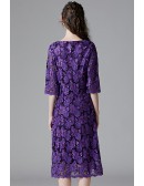 L-5XL Purple Embroidered Plus Size Wedding Party Dress For Guests