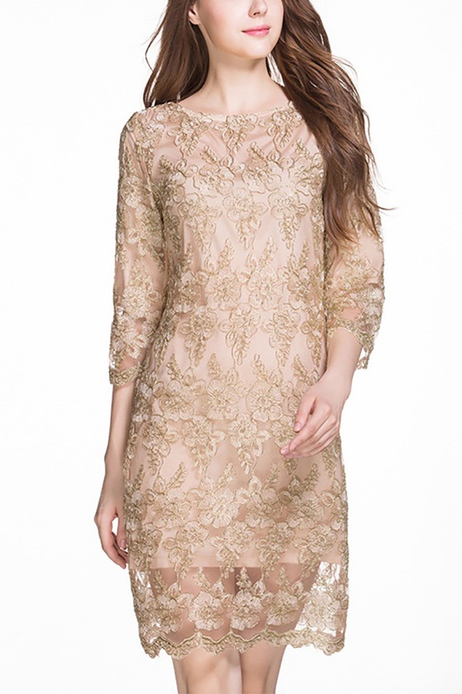 Halter Glitter Fabric Champagne Wedding Guest Dress