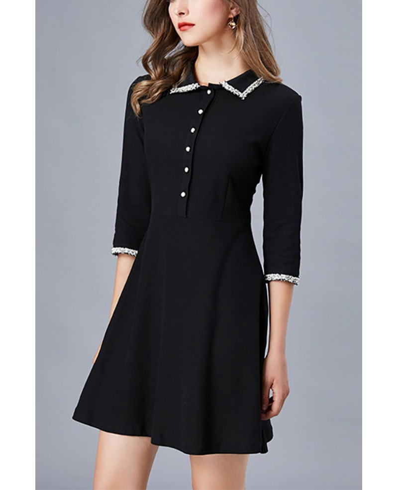 L-5XL Little Black Mini Dress For Office Ladies #ZTY126 - GemGrace.com