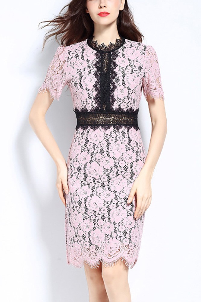 Pink Tassels Short Party Wear Dress main image 1