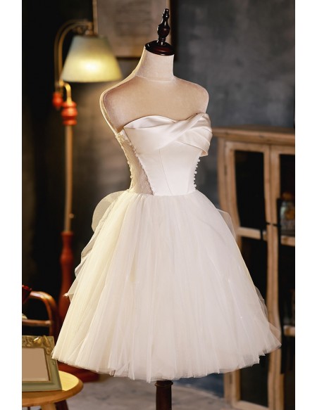 Elegant Satin And Tulle Short Homecoming Party Dress