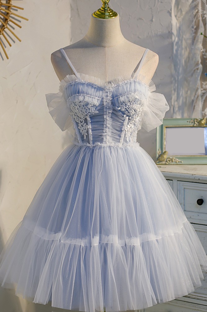 Cute Light Blue Homecoming Dress for Sale, Lovely Tulle Formal Dresses, Party Dress