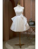 Elegant Ruffled Short Tulle Party Homecoming Dress with Straps