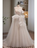 Fairytale Bling Ivory White Ballgown Wedding Dress with Beadings Bows