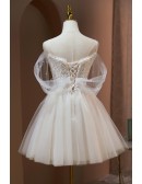 Fairy Lace Short Tulle Homecoming Dress with Tulle Straps