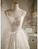 Unique Lace And Tulle Short Homecoming Dress with Straps