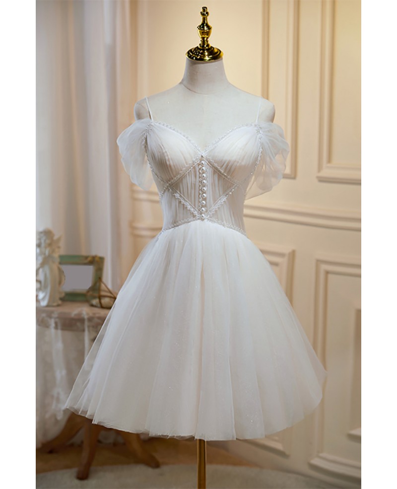 Lovely Short Tulle Party Dress with Beadings Straps #GR79079 - GemGrace.com