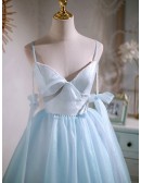 Cute Light Blue Short Cutout Homecoming Dress with Straps