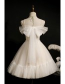 Lotila Short Tulle Homecoming Party Dress with Bow Knot In Back
