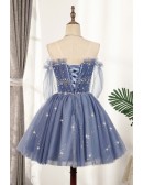 Fantasy Bling Sequins Short Ballgown Tulle Hoco Dress with Laceup