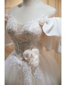 Fairytale Off Shoulder Short Tulle Homecoming Dress with Flwers