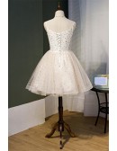 Fantasy Bling Stars Short Tulle Ballgown Prom Hoco Dress with Straps