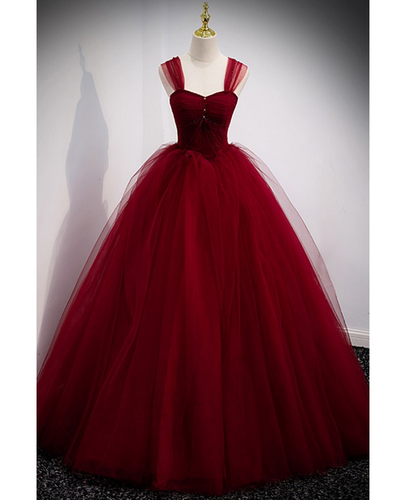 2023 Red Evening Dresses Long Luxury V Neck Off The Shoulder Puffy Ball  Gowns Prom Dress