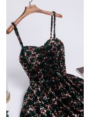 Tea Length Bling Sequins Semi Party Dress with Straps