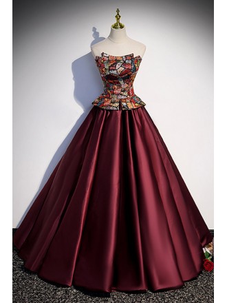 Unique Exotic Pattern Long Evening Prom Dress with Off Shoulder