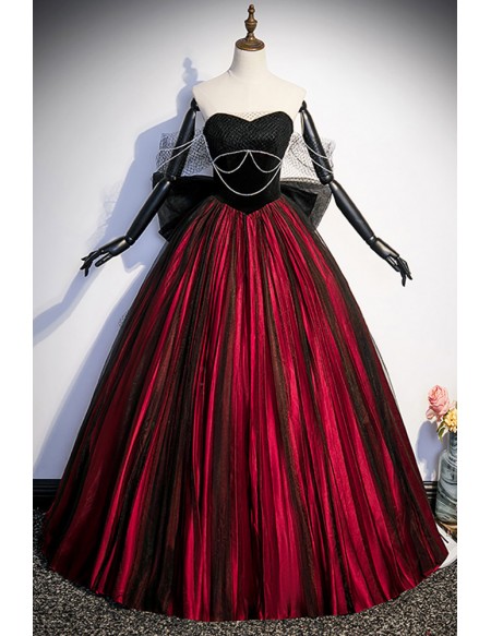 black and red prom dress