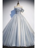 Sleek Formal Ballgown Grey Prom Dress Strapless