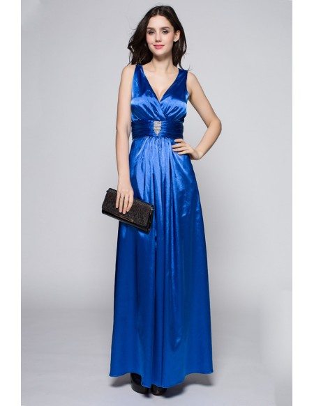 ethnic style royal blue long gown for reception