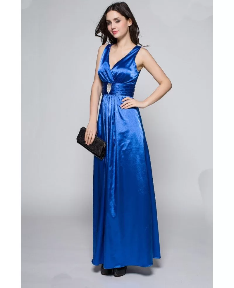 ethnic style royal blue long gown for reception