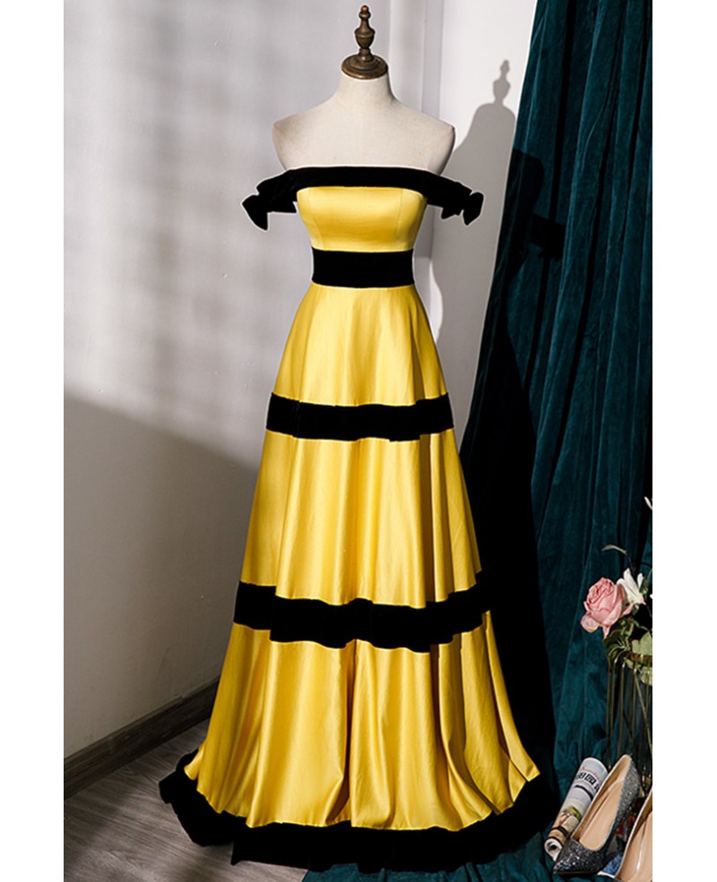 black and yellow dress