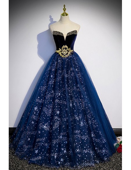 Fantasy Blue Ballgown Tulle Prom Dress with Bling #L78096 - GemGrace.com