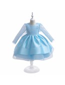 Sequined Long Sleeves Short Formal Ballgown Party Dress For Children