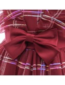 Toddler Girls Red Plaid Party Dress Sleeveless