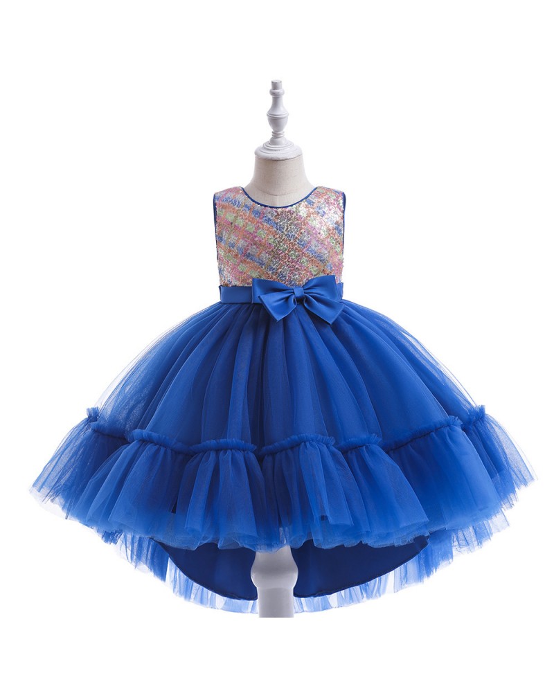 Bling Sequined And Tulle High Low Party Dress For Girls Birthday Party ...