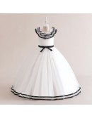 Children's Long Ballgown Party Dress with Sash