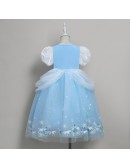 Cosplay Sky Blue Ballgown Princess Dress For Girls