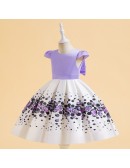 Lovely Floral Prints Pleated Party Dress For Toddler Girls