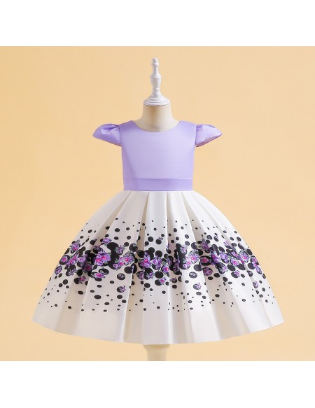 Lovely Floral Prints Pleated Party Dress For Toddler Girls