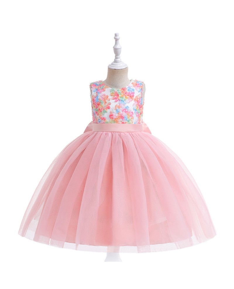 Little Girls Cute Pink Tulle Party Dress with Flowers #MQ3627 ...