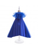 Royal Blue Toddler Girls Party Dress with Cape