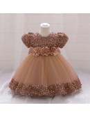 Toddler Girls Sequined Party Dress with Bubble Sleeves 10 Colors