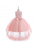 Sleeveless Ballgown Formal Party Dress For Girls with Petals