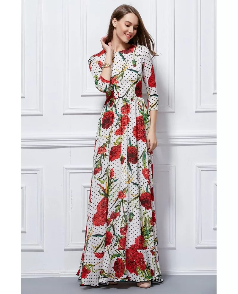 A-line Waist Long Sleeves Chiffon Dresses with Bow Terracotta