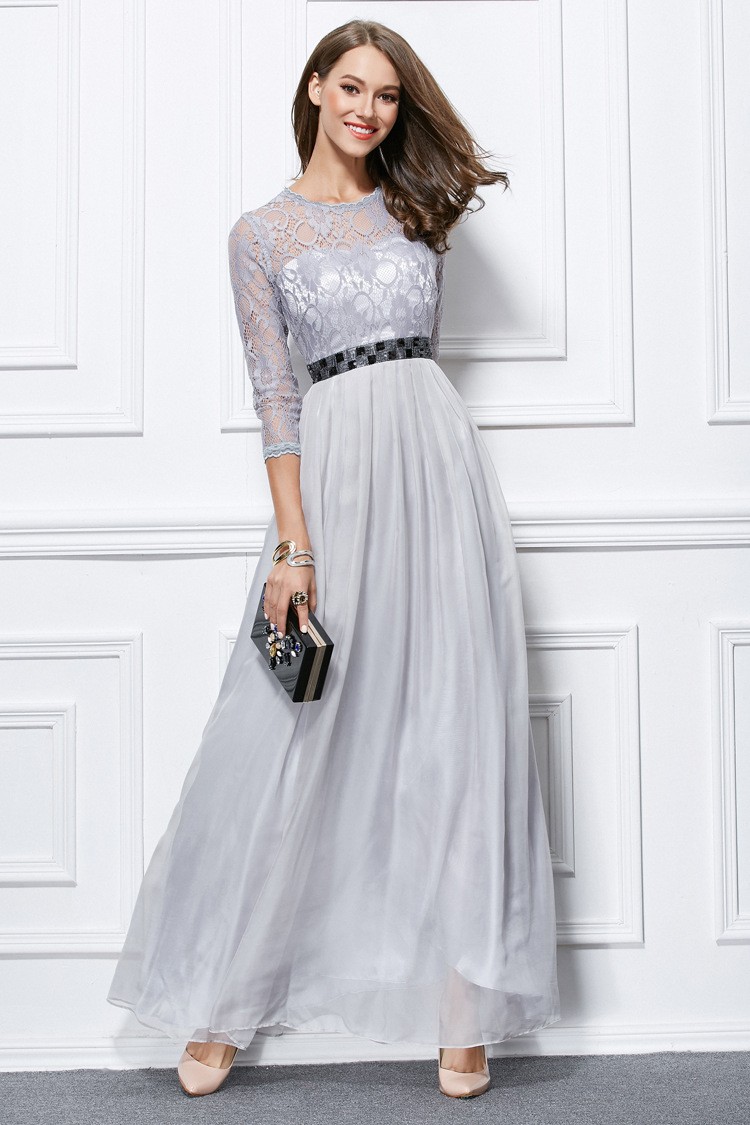 chiffon gowns with sleeves
