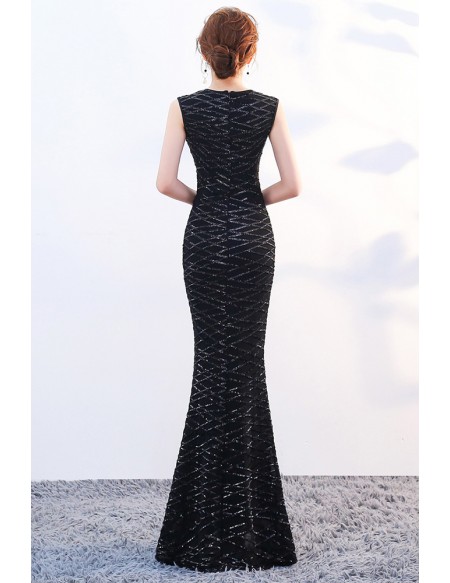 Stunning Fitted Mermaid Sequined Embroidery Evening Dress Sleeveless
